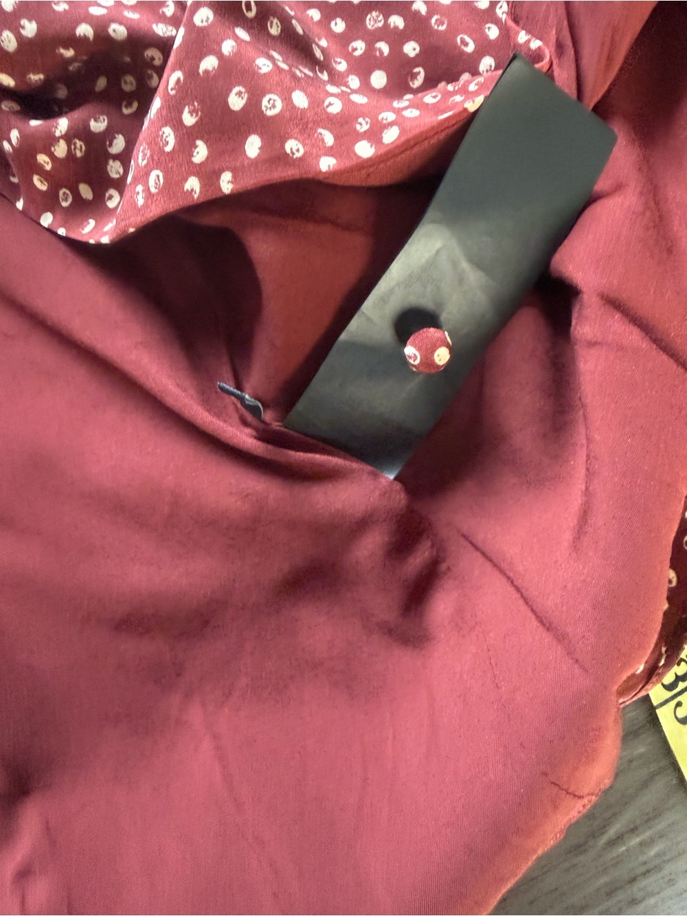 The kooples Wrap-Style Burgundy Polka Dot Dress size 1 - Picture 3 of 6